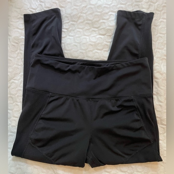 Tangerine Black High-Waisted Leggings Cropped Women’s Large - Picture 1 of 7
